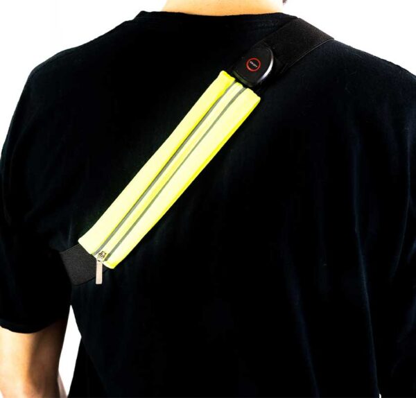 Ceinture lumineuse jaune au dos